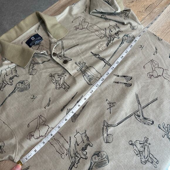 Givency Activewear Vintage Novelty Golf Print Polo M - Picture 9 of 10